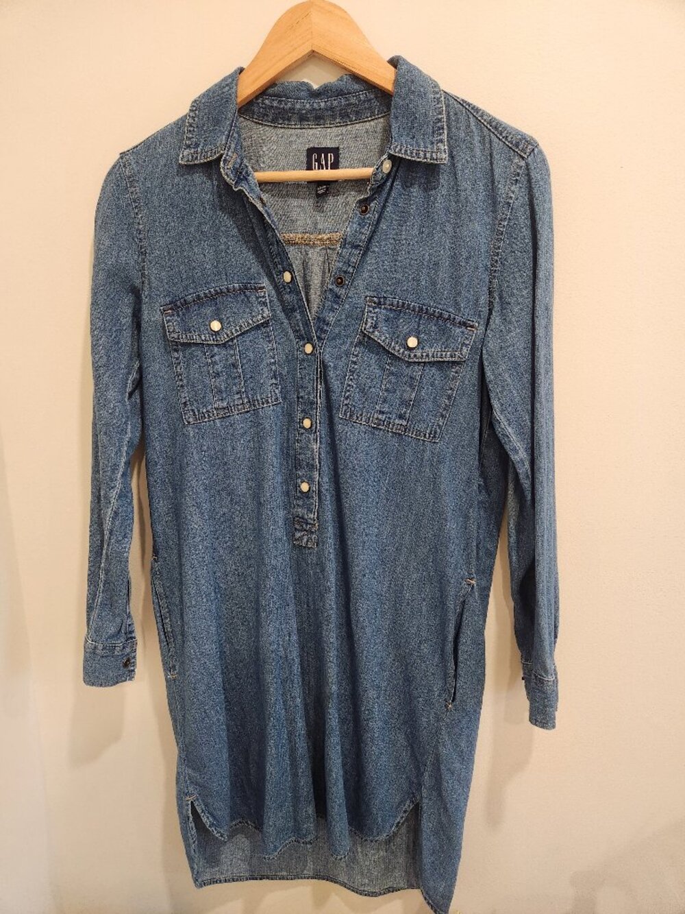 Gap Denim Long Sleeve Dress XS Petite